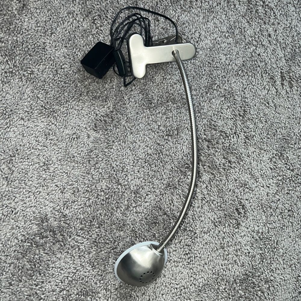 Stainless steel clip on circular desk lamp